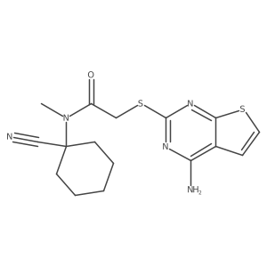 2-({4-aminothieno[2,3-d]pyrimidin-2-yl}sulfanyl)-N-(1-cyanocyclohexyl)-N-methylacetamide Structure