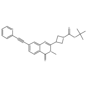 Tert-butyl 3-(3-methyl-4-oxo-7-(pyridin-2-ylethynyl)-3,4-dihydroquinazolin-2-yl)azetidine-1-carboxylate结构式