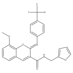 (2Z)-N-(furan-2-ylmethyl)-8-methoxy-2-{[4-(trifluoromethyl)phenyl]imino}-2H-chromene-3-carboxamide Structure