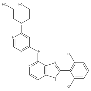 Ethanol, 2,2a(2)-[[6-[[2-(2,6-dichlorophenyl)-3H-imidazo[4,5-c]pyridin-4-yl]amino]-4-pyrimidinyl]imino]bis-结构式