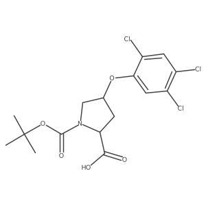 (2S,4S)-1-(tert-Butoxycarbonyl)-4-(2,4,5-trichlorophenoxy)-2-pyrrolidinecarboxylic acid Structure