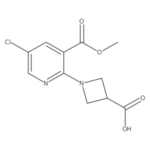 1-(5-Chloro-3-(methoxycarbonyl)pyridin-2-yl)azetidine-3-carboxylic acid结构式
