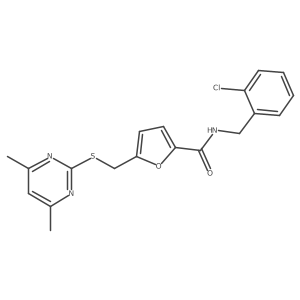 N-(2-chlorobenzyl)-5-{[(4,6-dimethylpyrimidin-2-yl)sulfanyl]methyl}furan-2-carboxamide结构式