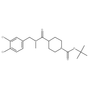 CN(Cc1ccc(Cl)c(Cl)c1)C(=O)C1CCN(C(=O)OC(C)(C)C)CC1结构式