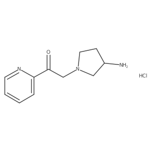 (R)-2-(3-aminopyrrolidin-1-yl)-1-(pyridin-2-yl)ethanone hydrochloride Structure