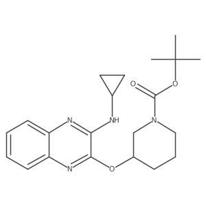 (R)-tert-butyl 3-((3-(cyclopropylamino)quinoxalin-2-yl)oxy)piperidine-1-carboxylate结构式