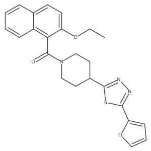 (2-Ethoxynaphthalen-1-yl)(4-(5-(furan-2-yl)-1,3,4-thiadiazol-2-yl)piperidin-1-yl)methanone结构式