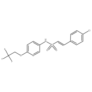 (E)-2-(4-Chlorophenyl)-N-[6-(2,2,2-trifluoroethoxy)pyridin-3-yl]ethenesulfonamide结构式