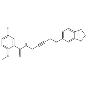 N-(4-(benzo[d][1,3]dioxol-5-yloxy)but-2-yn-1-yl)-5-chloro-2-methoxybenzamide结构式