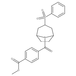 methyl 4-((1R,5S)-3-(phenylsulfonyl)-8-azabicyclo[3.2.1]octane-8-carbonyl)benzoate Structure