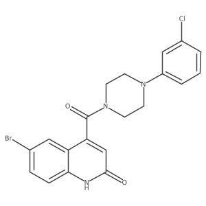 6-bromo-4-(4-(3-chlorophenyl)piperazine-1-carbonyl)quinolin-2(1H)-one Structure