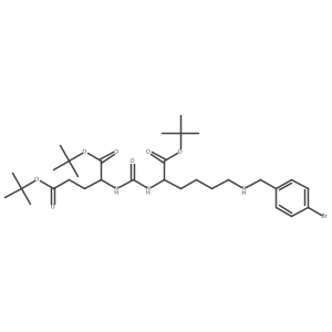 Di-tert-butyl (((S)-6-((4-bromobenzyl)amino)-1-(tert-butoxy)-1-oxohexan-2-yl)carbamoyl)-L-glutamate结构式