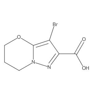 3-Bromo-6,7-dihydro-5H-pyrazolo[5,1-b][1,3]oxazine-2-carboxylic acid结构式