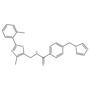 4-((1H-imidazol-1-yl)methyl)-N-((4-methyl-2-(o-tolyl)thiazol-5-yl)methyl)benzamide结构式