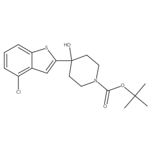 4-chloro-2-(4-hydroxy-N-t-butoxycarbonylpiperidin-4-yl)benzo[b]thiophene结构式