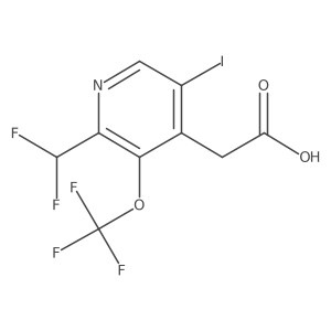 2-(Difluoromethyl)-5-iodo-3-(trifluoromethoxy)pyridine-4-acetic acid结构式