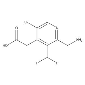 2-(Aminomethyl)-5-chloro-3-(difluoromethyl)pyridine-4-acetic acid Structure