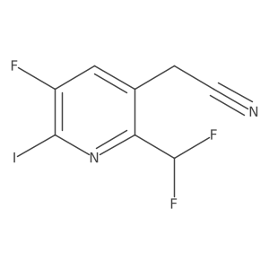 2-(Difluoromethyl)-5-fluoro-6-iodopyridine-3-acetonitrile Structure