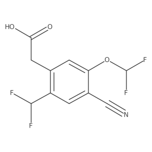 4-Cyano-5-difluoromethoxy-2-(difluoromethyl)phenylacetic acid结构式