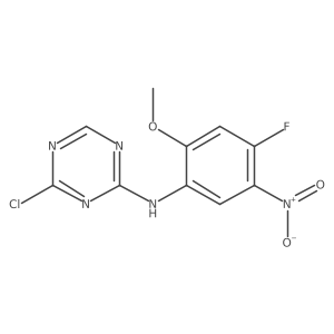 4-Chloro-N-(4-fluoro-2-methoxy-5-nitrophenyl)-1,3,5-triazin-2-amine结构式