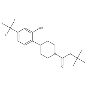 Tert-butyl 4-[2-hydroxy-4-(trifluoromethyl)phenyl]piperidine-1-carboxylate结构式