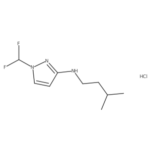 1-(difluoromethyl)-N-(3-methylbutyl)pyrazol-3-amine;hydrochloride结构式