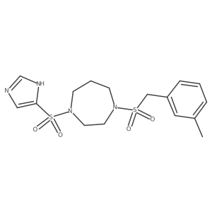 1-((1H-imidazol-4-yl)sulfonyl)-4-((3-methylbenzyl)sulfonyl)-1,4-diazepane Structure