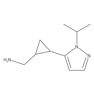 {2-[1-(propan-2-yl)-1H-pyrazol-5-yl]cyclopropyl}methanamine结构式