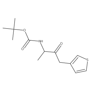 tert-butyl N-[3-oxo-4-(thiophen-3-yl)butan-2-yl]carbamate结构式