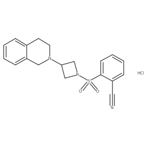 2-((3-(3,4-dihydroisoquinolin-2(1H)-yl)azetidin-1-yl)sulfonyl)benzonitrile hydrochloride结构式