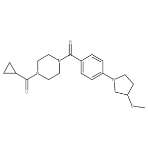 (4-(Cyclopropanecarbonyl)piperazin-1-yl)(4-(3-methoxypyrrolidin-1-yl)phenyl)methanone结构式