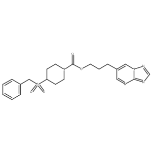 3-([1,2,4]Triazolo[1,5-a]pyrimidin-6-yl)propyl 4-(benzylsulfonyl)piperidine-1-carboxylate Structure