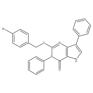 2-((4-bromobenzyl)thio)-3,7-diphenyl-3H-pyrrolo[3,2-d]pyrimidin-4(5H)-one结构式