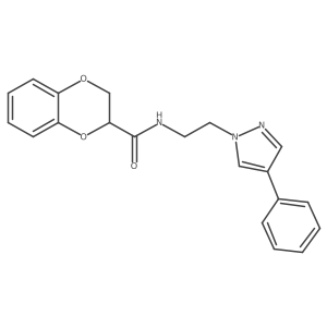N-(2-(4-phenyl-1H-pyrazol-1-yl)ethyl)-2,3-dihydrobenzo[b][1,4]dioxine-2-carboxamide Structure