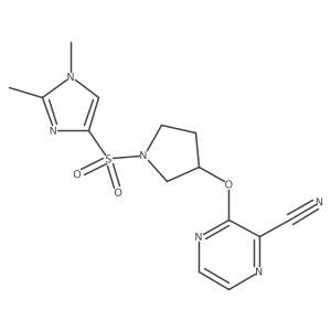 3-((1-((1,2-dimethyl-1H-imidazol-4-yl)sulfonyl)pyrrolidin-3-yl)oxy)pyrazine-2-carbonitrile Structure