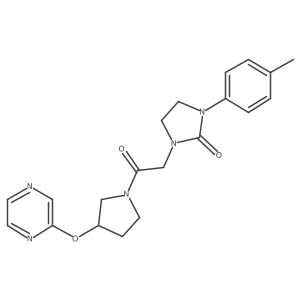 1-(2-Oxo-2-(3-(pyrazin-2-yloxy)pyrrolidin-1-yl)ethyl)-3-(p-tolyl)imidazolidin-2-one结构式