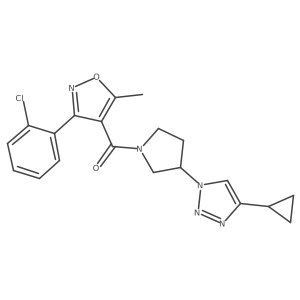 (3-(2-chlorophenyl)-5-methylisoxazol-4-yl)(3-(4-cyclopropyl-1H-1,2,3-triazol-1-yl)pyrrolidin-1-yl)methanone Structure