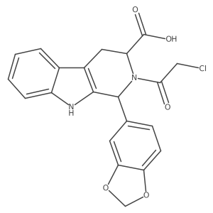 (1R,3R)-1-(1,3-benzodioxol-5-yl)-2-(2-chloroacetyl)-2,3,4,9-tetrahydro-1H-Pyrido[3,4-b]indole-3-carboxylic acid结构式