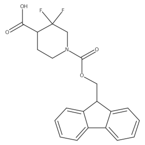 1-{[(9H-fluoren-9-yl)methoxy]carbonyl}-3,3-difluoropiperidine-4-carboxylic acid结构式