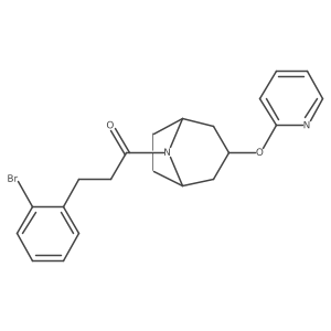 3-(2-bromophenyl)-1-((1R,3s,5S)-3-(pyridin-2-yloxy)-8-azabicyclo[3.2.1]octan-8-yl)propan-1-one Structure