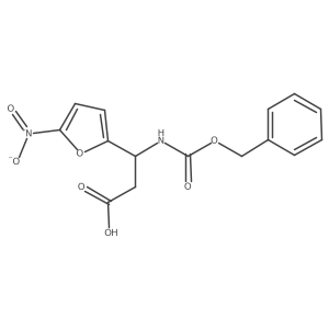 (3R)-3-{[(benzyloxy)carbonyl]amino}-3-(5-nitrofuran-2-yl)propanoic acid Structure