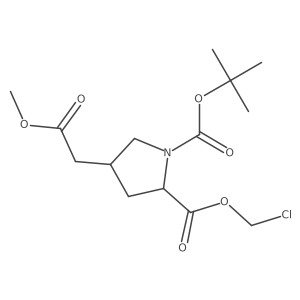1-Tert-butyl 2-chloromethyl 4-(2-methoxy-2-oxoethyl)pyrrolidine-1,2-dicarboxylate Structure