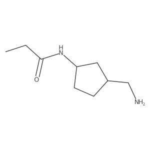 rac-N-[(1R,3S)-3-(aminomethyl)cyclopentyl]propanamide结构式