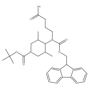 4-({1-[(tert-butoxy)carbonyl]-3,5-dimethylpiperidin-4-yl}({[(9H-fluoren-9-yl)methoxy]carbonyl})amino)butanoic acid结构式