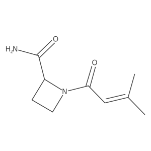 1-(3-Methylbut-2-enoyl)azetidine-2-carboxamide Structure