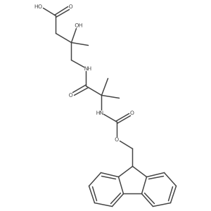 4-[2-({[(9H-fluoren-9-yl)methoxy]carbonyl}amino)-2-methylpropanamido]-3-hydroxy-3-methylbutanoic acid结构式