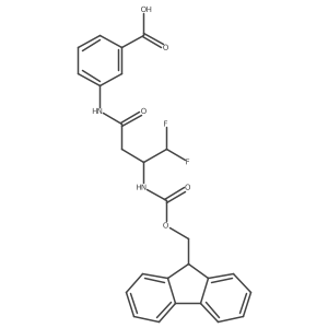 3-[3-({[(9H-fluoren-9-yl)methoxy]carbonyl}amino)-4,4-difluorobutanamido]benzoic acid结构式