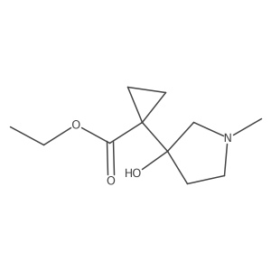 Ethyl 1-(3-hydroxy-1-methylpyrrolidin-3-yl)cyclopropane-1-carboxylate结构式