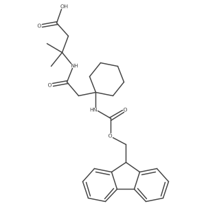 3-{2-[1-({[(9H-fluoren-9-yl)methoxy]carbonyl}amino)cyclohexyl]acetamido}-3-methylbutanoic acid结构式