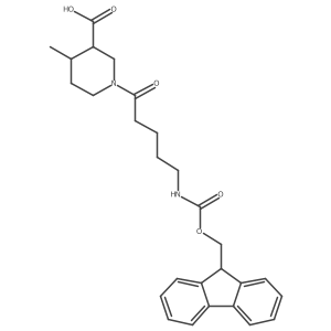 1-[5-({[(9H-fluoren-9-yl)methoxy]carbonyl}amino)pentanoyl]-4-methylpiperidine-3-carboxylic acid Structure